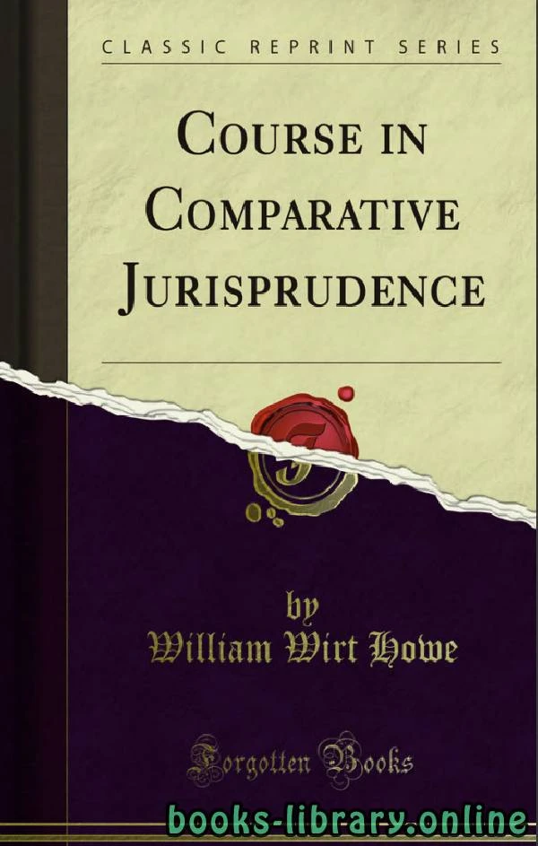 تحميل و قراءة كتاب COURSE IN COMPARATIVE JURISPRUDENCE pdf