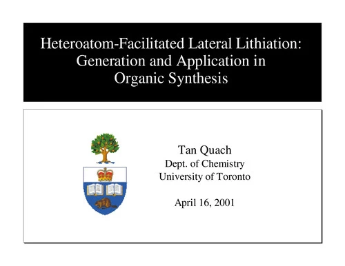 تحميل و قراءة كتاب Heteroatom Facilitated Lateral Lithiation pdf
