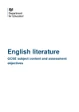 كتاب English literature GCSE subject content and assessment objectives لغير محدد