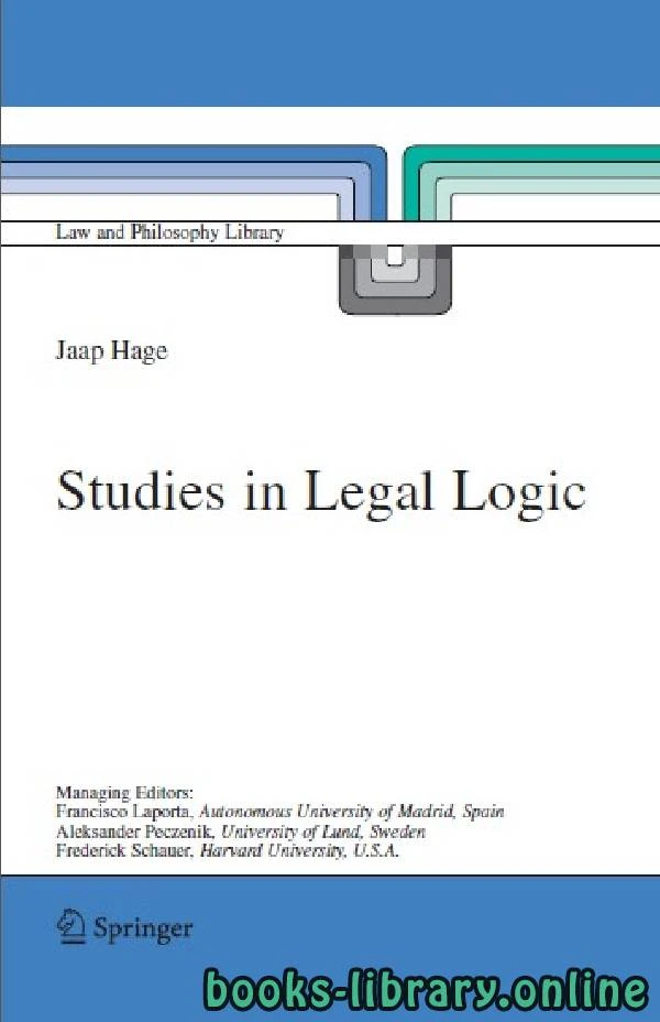 تحميل و قراءة كتاب Studies in Legal Logic text 22 pdf