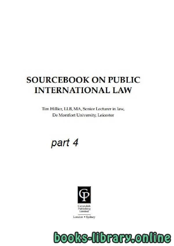 تحميل و قراءة كتاب SOURCEBOOK ON PUBLIC INTERNATIONAL LAW part 4 text 14 pdf
